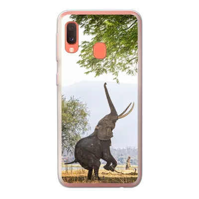 Produktbild von MuchoWow® Handyhülle Schutzhülle Hülle für Samsung Galaxy A20e Elefant - Baum - Blätter Silikon Softcase Handy Hülle - Abdeckung