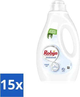 Produktbild von Robijn – Bright White – Flüssigwaschmittel – 20 Wäschen - Vorteilspack - 15 Stücke