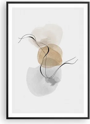 Produktbild von Gerahmtes Poster - Schwarzer Rahmen - Abstrakt minimalistisch Aquarell - 70x100 cm - Wand Bild - Wanddeko - Wandbilder - Kunstposter - Wandposter - Bilderrahmen - Bilder - P2BPA70x100-4827