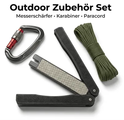 Produktbild von Outdoor Set Paracord 15 m + Karabiner + Messerschärfer Camping Bushcraft