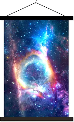 Produktbild von MuchoWow® Textilposter Weltraum - Sterne - Regenbogen 120x180 cm mit schwarzem Rahmen - Fotos
