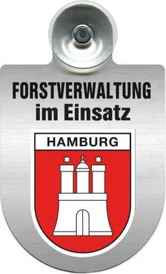 Produktbild von Einsatzschild für Windschutzscheibe incl. Saugnapf - Forstverwaltung im Einsatz - 309732-  Wappen nach Wahl Color - Region Hamburg