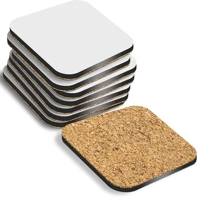 Obrázok produktu pre Biele podložky z MDF, 9 x 9 cm, štvorcové, 50 ks