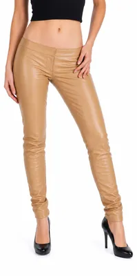 Produktbild von Dolce & Gabbana D&G Lederhose Hose Skinny Sand #80