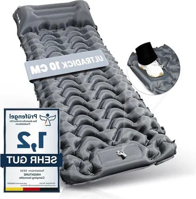 Produktbild von Famanu Isoliermatte 10 cm selbstaufblasend grau - mit Fußpumpe - Camping Outdoor Trekking Zelt