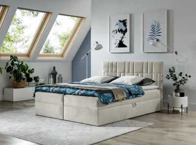 Produktbild von Boxspringbett Schlafzimmerbett CORTEZ 160x200cm Beige