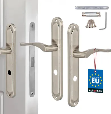 Produktbild von KOTARBAU® Türgriff Innentüren WC Türklinke 72 mm Satin Türgriffe Langschild Türdrückergarnitur Zimmertürschloss Türbeschlag für Innentüren Türschloss Drückergarnitur Classic