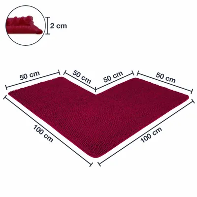 Produktbild von WohnDirect Eckbadematte PARIS Beere 100 x 100 x 50 cm
