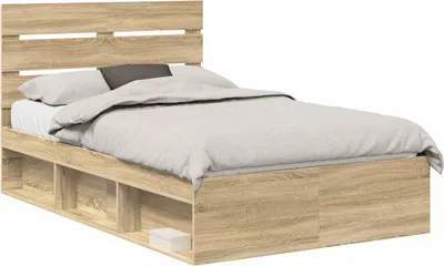 Produktbild von vidaXL Bettrahmen Sonoma 120 x 190 cm Massives Kiefernholz