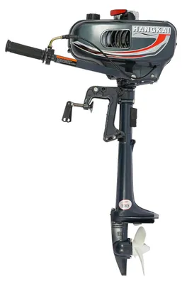 Produktbild von Bootsmotor Benzin - Außenbordmotor 2-Takt 3,5 PS 49cc - 2,5 kW - Kurzschaft - Halb Luft/halb Wasserkühlung - Pinnensteuerung - Grau