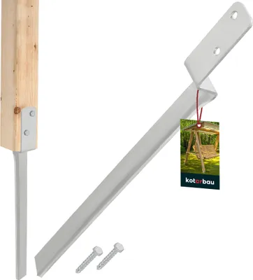 Obrázok produktu pre KOTARBAU® Vjazdová objímka hojdačka Zemná objímka v tvare L 50 cm zo žiarovo pozinkovanej ocele Podpera stĺpa na vjazd do zeme Zemná kotva Zemná kotva pre drevené stĺpy Vjazdová objímka do zeme Zemná kotva pre hojdačku