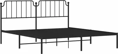 Produktbild von vidaXL Bettgestell mit Kopfteil Metall Schwarz 183x213 cm