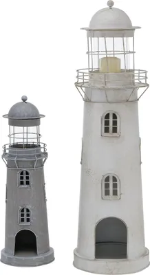 Produktbild von Indoor Laternen aus Metall, 2er-Setpreis Maritim Leuchtturm nordisch von Boltze