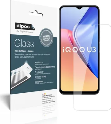 Produktbild von 2x Schutzfolie für Vivo Y52s - Anti-Shock 9H Folie dipos Glass Kunststoffglas