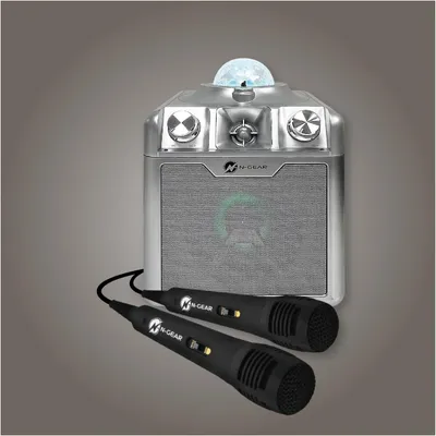 Produktbild von N-Gear Disco Star 710 Silver Partylautsprecher, 15 W RMS, tragbar, Mikrofon inkl