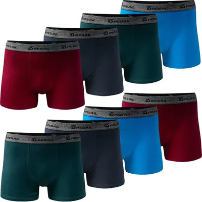 Produktbild von PESAIL Jungen Boxershorts, Gr. 170-176, 10 Unterhosen, Gr.110 bis 176, aus Baumwolle, Bequeme Retroshorts für Kinder, Unterwäsche ohne kratzenden Etiketten, Farbmix 1