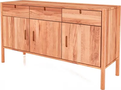 Produktbild von Kommode Zola Kernbuche massiv 142x79 cm mit 3 Schubladen und 3 Türen