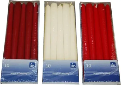 Image de BURI Bougies pointues, paquet de 10, 4 couleurs, couleur:blanc