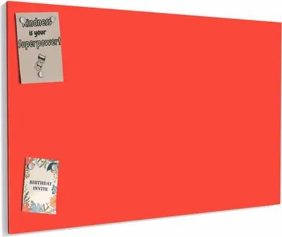 Produktbild von Magnettafel 60 x 40 cm „Tomatenrot“ – Magnetwand aus Metall, beschreibbar mit Whiteboard-Marker – Memoboard für Küche & Büro