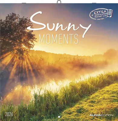 Immagine prodotto di Sunny Moments 2026 - Calendario a libro 30x30 cm (aperto 30x60) - Calendario con spazio per appunti - Calendario illustrato - Agenda da parete - Calendario da parete