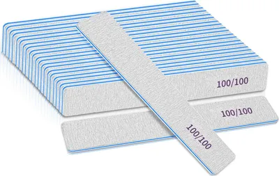 Obrázek produktu pro Pilník na nehty 100/100, pilníky na akrylové nehty, sada na umělé nehty, omyvatelná a opakovaně použitelná