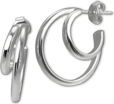 Image de SilberDream Femmes SilberDream Boucles d'oreilles argenté Créoles 925 Argent D2SDO4453J