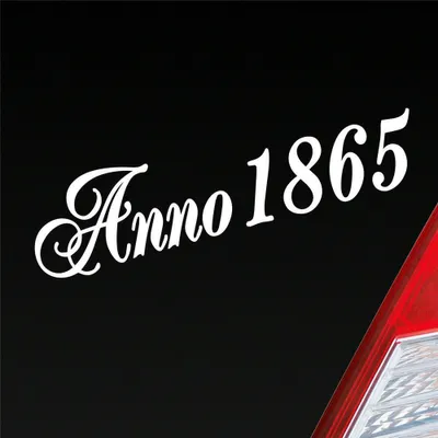 Produktbild von Auto Aufkleber Deko Home ANNO 1865 Vintage 20x5 cm Weiss Glanz Sticker Heckscheibenaufkleber