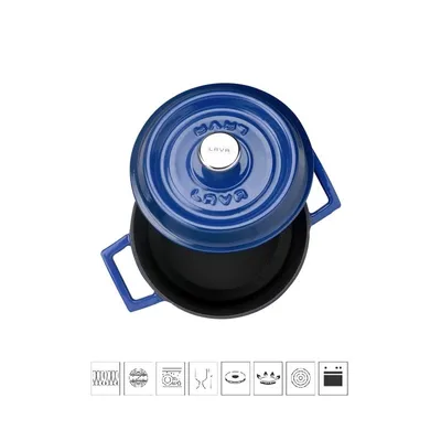 Obrázok produktu pre LAVA METAL Liatinový hrniec okrúhly 16 cm - modrý