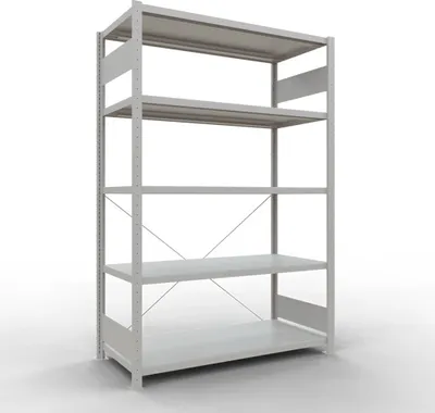 Produktbild von Schulte Fachbodenregal MULTIplus250 Stecksystem | Grundregal | HxBxT 200x130x60cm | 5 Ebenen | Fachlast 250kg | Lichtgrau