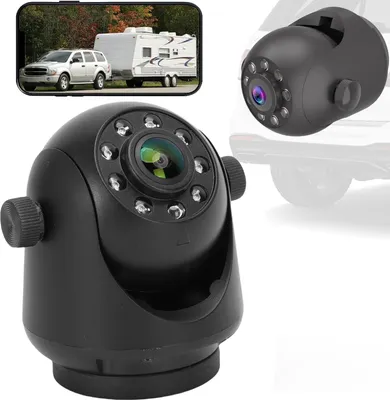 Image de Caméra de recul WiFi sans fil, rechargeable, étanche, IP68, 1280 x 720p, vision nocturne HD, marche arrière, pour SUV, camping-car, remorque