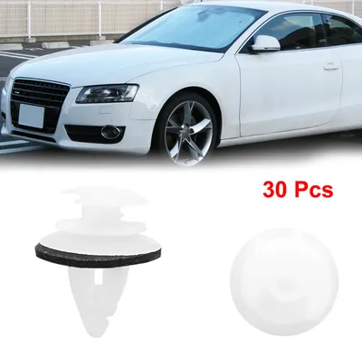 Image de 30pcs 9mm Rivets en Plastique Blanc Pare-Chocs Clips Fixation d'aile
