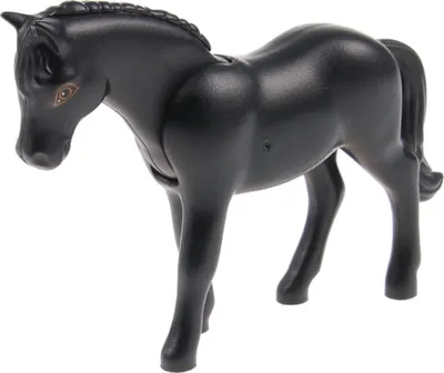 Produktbild von 1x Lego Belville Tier Pferd schwarz Augen umrandet dunkel orange Stute 6171pb04