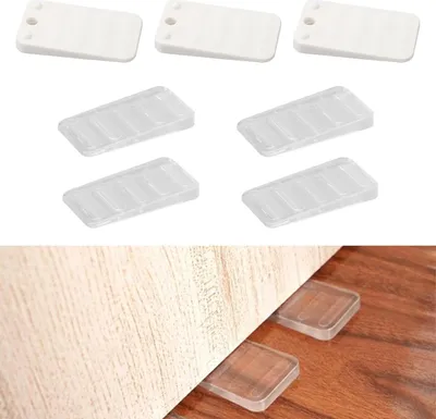 Produktbild von 7 Stück Möbelkeile und Türstopper - Kunststoff- und Gummikeile zur Stabilisierung und Nivellierung - rutschfeste Türstopperkeile
