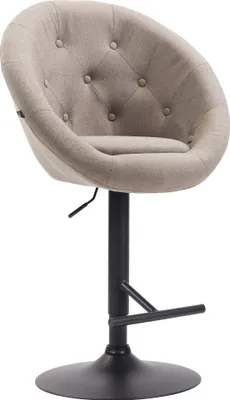 Produktbild von CLP Barhocker London V2 Stoff drehbar und höhenverstellbar taupe Gestell Farbe schwarz