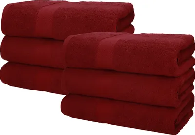 Produktbild von Betz 6 Stück Saunatücher 70 x 200 cm PREMIUM 100% Baumwolle Badetuch Liegetuch Strandtuch Farbe: dunkelrot