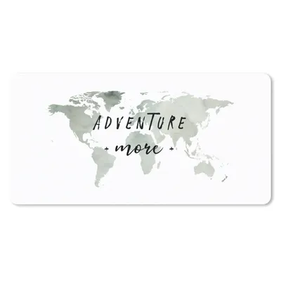 Produktbild von MuchoWow® Mauspad Mousepad Weltkarte - Grau - Zitat 60x30 cm - Mousepads - Maus Mat - Pad - Mausunterlage - Nachhaltig