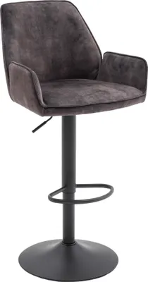 Produktbild von Barhocker OTTAWA BAR Barstuhl mit Armlehnen Velour Optik anthrazit