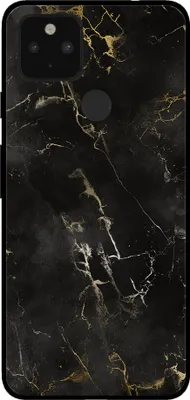 Produktbild von Smartphonica Handytasche für Google Pixel 4A 5G mit Marmordruck - TPU Rückseitenschutzhülle Marmordesign - Schwarz