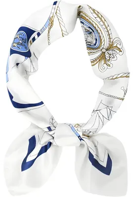 Produktbild von Elegantes Halstuch SE-40146 in Weiß und Blau - Stilvolles Accessoire KP40146