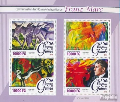 Produktbild von Briefmarken Guinea 2016 Mi 11553-11556 Kleinbogen (kompl. Ausgabe) postfrisch Franz Marc