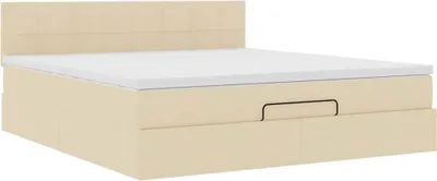 Produktbild von Ottoman-Bett mit Matratze Creme 160x200 cm Stoff