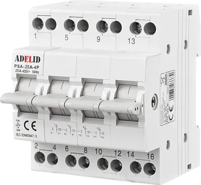 Produktbild von Wahlschalter Umschalter 1-0-2 25A 4-polig Reiheneinbau