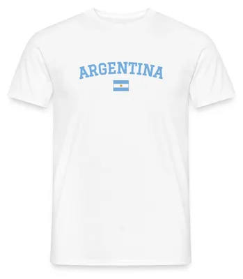 Produktbild von Spreadshirt Argentinien Flagge | Argentinien Fußball Männer T-Shirt, 4XL, Weiß