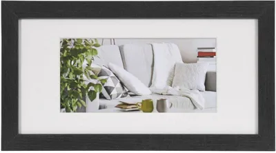Image de Henzo cadre photo Modern noir 15x30 cm avec passe-partout 10x20 cm