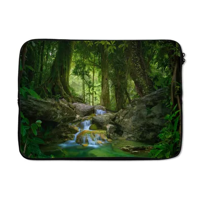 Produktbild von MuchoWow® Laptop Hülle 13 Zoll Dschungel - Steine - Wasser - Natur - Pflanzen Laptoptasche - Laptophülle - Sleeve - Rundumschutz