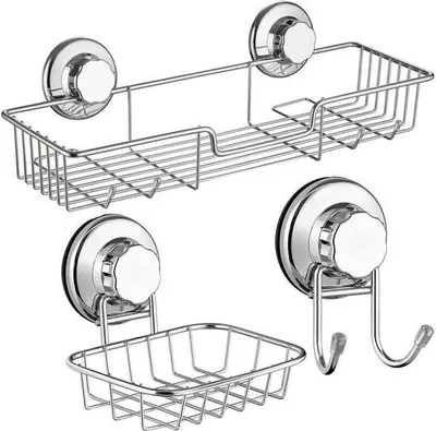 Produktbild von Unyqoos® Duschablage mit Saugnapf – 304 Edelstahl Duschkorb 38 x 11 x 6 cm, Schwammhalter & Organizer für Dusche & Bad, ohne Bohren, hält bis 22 lbs