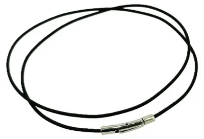 Produktbild von Minott Kautschuk-Band Kette Ø 1,5mm Halsband schwarz Collier, Länge:45 cm