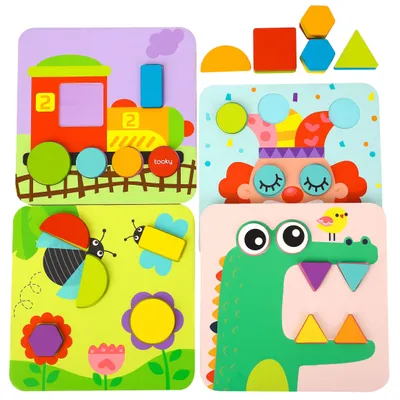 Produktbild von Tooky Toy - TOOKY TOY Puzzle 4in1 Würfel Puzzle