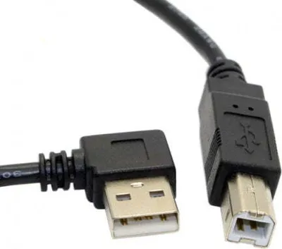 Produktbild von System-S USB A (Male) Links gewinkelt zu USB Typ B (Male) Kabel 10 cm