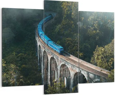 Produktbild von Bild auf Leinwand - Leinwandbild - 3 Teile - Zug Hogwarts Express - 130x100cm - Wand Bild - Wanddeko - Wandbilder - Leinwanddruck - Bilder - Wanddekoration - Leinwand bilder - CB130x100-5132